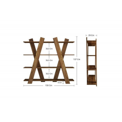 Βιβλιοθήκη Diana pakoworld καρυδί 150x29x137εκ