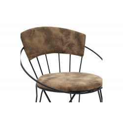 Καρέκλα Macon pakoworld ύφασμα καφέ antique-μαύρο πόδι 61x57x80εκ