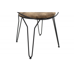 Καρέκλα Macon pakoworld ύφασμα καφέ antique-μαύρο πόδι 61x57x80εκ