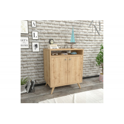 Παπουτσοθήκη-ντουλάπι Pelly pakoworld 6 ζευγών φυσικό 60x42x75εκ