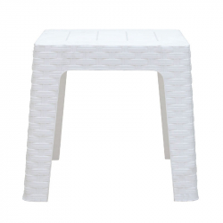 Τραπέζι Monaco pakoworld PP rattan λευκό 42x42x42εκ