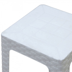 Τραπέζι Monaco pakoworld PP rattan λευκό 42x42x42εκ