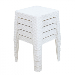 Τραπέζι Monaco pakoworld PP rattan λευκό 42x42x42εκ