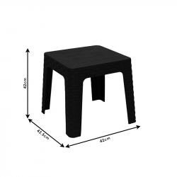 Τραπέζι Monaco pakoworld PP rattan λευκό 42x42x42εκ