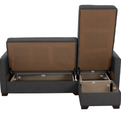 ΚΑΝΑΠΕΣ ΚΡΕΒΑΤΙ GHUFRAN ΓΩΝΙΑ ΑΝΑΣΤΡΕΨΙΜΗ ΓΚΡΙ HM3244.03 200x133x77Yεκ.