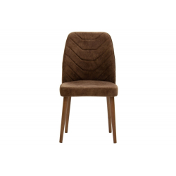 Καρέκλα Adeline pakoworld βελούδο καφέ antique-καρυδί πόδι 49x52x91εκ