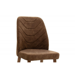Καρέκλα Adeline pakoworld βελούδο καφέ antique-καρυδί πόδι 49x52x91εκ