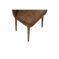 Καρέκλα Adeline pakoworld βελούδο καφέ antique-καρυδί πόδι 49x52x91εκ