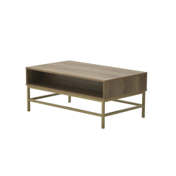 Click ΤΡΑΠΕΖΙ ΣΑΛΟΝΙΟΥ ΞΥΛΙΝΟ ΚΑΦΕ/ΧΡΥΣΟ 101Χ59Χ43