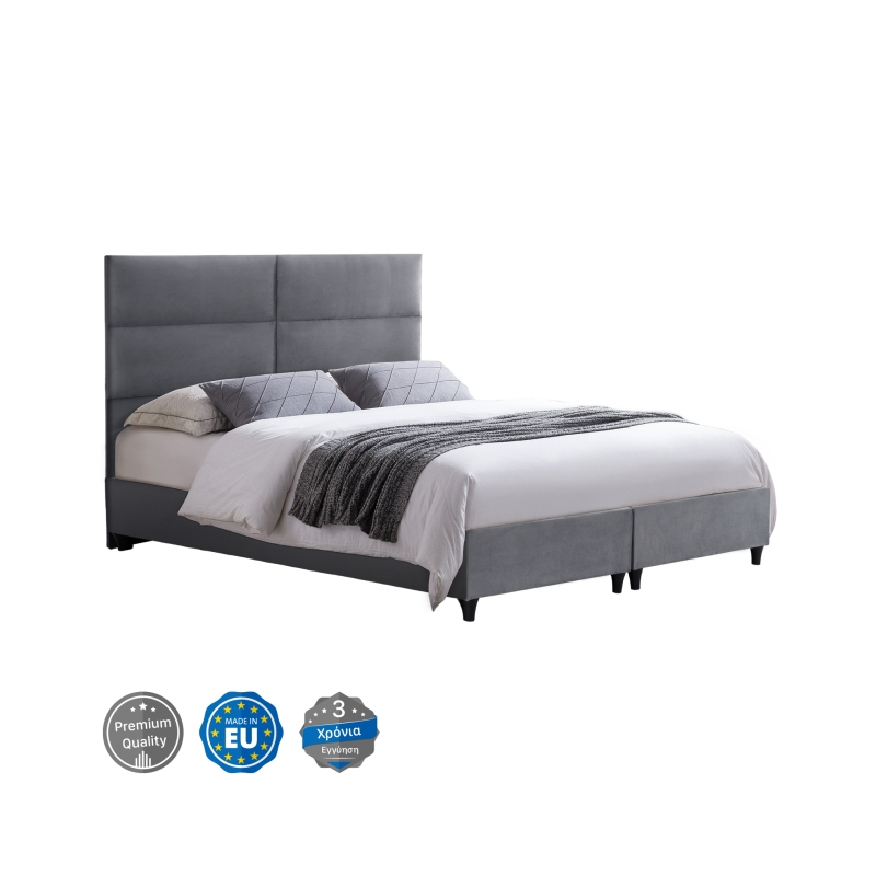 ΚΡΕΒΑΤΙ MILO ΑΠΟ ΓΚΡΙ ΒΕΛΟΥΔΟ HM616.10 ΓΙΑ ΣΤΡΩΜΑ 160x200 EK. ΚΡΕΒΑΤΙ MILO ΑΠΟ ΓΚΡΙ ΒΕΛΟΥΔΟ HM616.10 ΓΙΑ ΣΤΡΩΜΑ 160x200 EK.