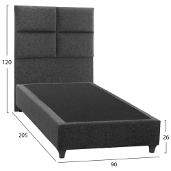 ΚΡΕΒΑΤΙ MILO ΑΠΟ ΓΚΡΙ ΥΦΑΣΜΑ HM652.01 ΓΙΑ ΣΤΡΩΜΑ 90x200 εκ. ΚΡΕΒΑΤΙ MILO ΑΠΟ ΓΚΡΙ ΥΦΑΣΜΑ HM652.01 ΓΙΑ ΣΤΡΩΜΑ 90x200 εκ.