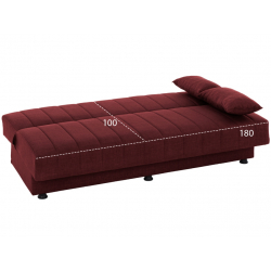 ΚΑΝΑΠΕΣ ΚΡΕΒΑΤΙ ANDRI ΤΡΙΘΕΣΙΟΣ ΚΟΚΚΙΝΟ HM3239.06 180x72x77 εκ.