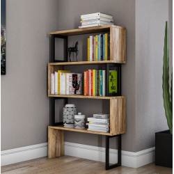 ΒΙΒΛΙΟΘΗΚΗ INGRID ΚΑΡΥΔΙ ΜΕ ΜΑΥΡΟ ΣΚΕΛΕΤΟ HM8867.01 80x22x128 εκ.