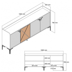 ΜΠΟΥΦΕΣ ΜΕΛΑΜΙΝΗΣ ΚΑΡΥΔΙ ΚΑΙ ΑΝΘΡΑΚΙ 180x35x78Yεκ. HM9433.01