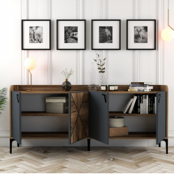 ΜΠΟΥΦΕΣ ΜΕΛΑΜΙΝΗΣ ΚΑΡΥΔΙ ΚΑΙ ΑΝΘΡΑΚΙ 180x35x78Yεκ. HM9433.01