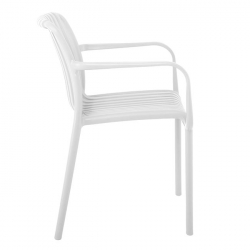 MODA Πολυθρόνα Στοιβαζόμενη PP - UV Άσπρο 57x58x80cm