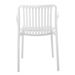 MODA Πολυθρόνα Στοιβαζόμενη PP - UV Άσπρο 57x58x80cm