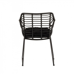 Πολυθρόνα Κήπου ArteLibre KALAMBO Μαύρο Αλουμίνιο/Rattan 56x57x81cm