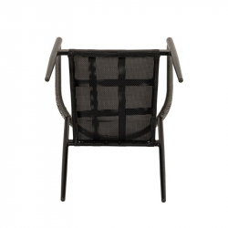 Πολυθρόνα Κήπου ArteLibre LIVINGSTONE Μαύρο/Γκρι Αλουμίνιο/Rattan 56x55x76cm