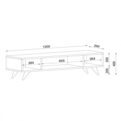 Έπιπλο Τηλεόρασης ArteLibre Samos Λευκό 120x35x40cm