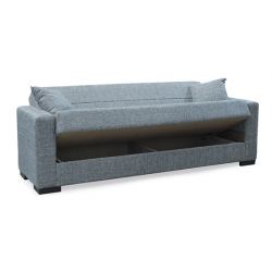 ROVER SILVER GREY ΥΦΑΣΜΑ 3ΘΕΣΙΟΣ ΚΑΝΑΠΕΣ/ΚΡΕΒΑΤΙ ΜΕ ΑΠΟΘ.ΧΩΡΟ 210X80εκ.