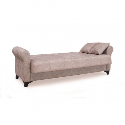 AZUR LIGHT BROWN ΥΦΑΣΜΑ 3ΘΕΣΙΟΣ ΚΑΝΑΠΕΣ/ΚΡΕΒΑΤΙ ΜΕ ΑΠΟΘ.ΧΩΡΟ 210X80εκ.