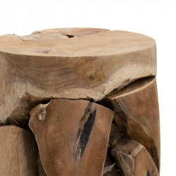 Σκαμπό Arteco pakoworld χειροποίητο teak ξύλο φυσικό 35x35x40εκ