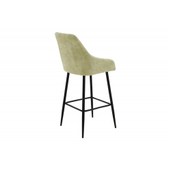 Σκαμπό bar Empower pakoworld μεταλλικό μαύρο-ύφασμα antique γκρι 49x49x97εκ