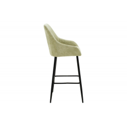 Σκαμπό bar Empower pakoworld μεταλλικό μαύρο-ύφασμα antique γκρι 49x49x97εκ