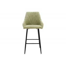 Σκαμπό bar Empower pakoworld μεταλλικό μαύρο-ύφασμα antique γκρι 49x49x97εκ