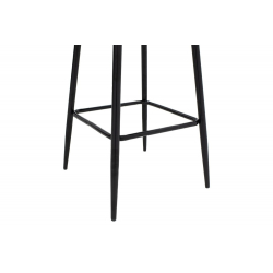 Σκαμπό bar Empower pakoworld μεταλλικό μαύρο-ύφασμα antique γκρι 49x49x97εκ