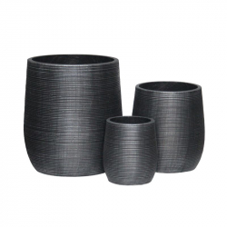 FLOWER POT-16 Set 3 τεμαχίων, Cement Απόχρωση Anthracite Φ23x26/Φ33x37/Φ45x50 cm FLOWER POT-16 Set 3 τεμαχίων, Cement Απόχρωση Anthracite Φ23x26/Φ33x37/Φ45x50 cm