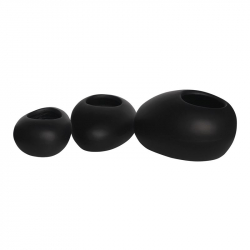 FLOWER POT-ROCK Set 3 τεμαχίων, Cement Απόχρωση Black 40x30x19/50x32x19/56x43x29 cm FLOWER POT-ROCK Set 3 τεμαχίων, Cement Απόχρωση Black 40x30x19/50x32x19/56x43x29 cm