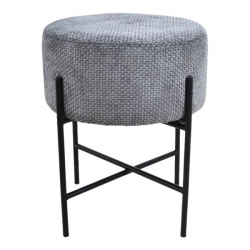 ΣΚΑΜΠΟ ΜΕ ΜΕΤΑΛΛΙΚΑ ΜΑΥΡΑ ΠΟΔΙΑ ΚΑΙ ΥΦΑΣΜΑΤΙΝΟ ΓΚΡΙ ΚΑΘΙΣΜΑ 36x36x43εκ.ANKOR