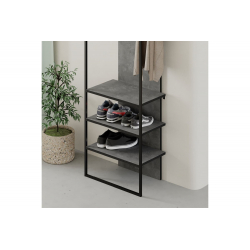 Έπιπλο εισόδου Archy pakoworld μελαμίνης ανθρακί 53x32x180εκ