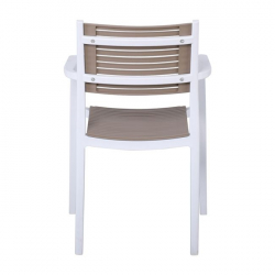 AKRON ΠΟΛΥΘΡΟΝΑ PP ΛΕΥΚΟ/SAND BEIGE 58x54x86cm