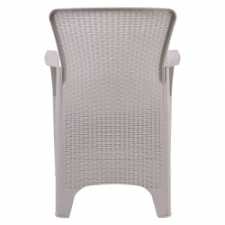 BOSTONIAN PP-UV Πολυθρόνα K/D Sand Grey / Μαξιλάρι Μπεζ 55x55x86cm