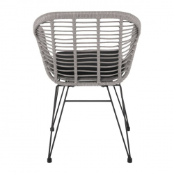 SALSA ΠΟΛΥΘΡΟΝΑ ΜΕΤΑΛΛΙΚΗ ΜΑΥΡΗ/WICKER ΓΚΡΙ 55x66x76 cm