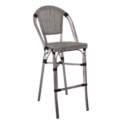 COSTA ΣΚΑΜΠΩ BAR ΑΛΟΥΜΙΝΙΟΥ ANTIQUE GREY / TEXTILENE ΜΠΕΖ 50x55x76/116cm