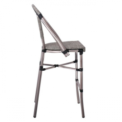 COSTA ΣΚΑΜΠΩ BAR ΑΛΟΥΜΙΝΙΟΥ ANTIQUE GREY / TEXTILENE ΜΠΕΖ 50x55x76/116cm