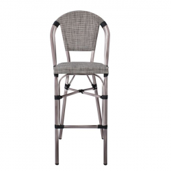 COSTA ΣΚΑΜΠΩ BAR ΑΛΟΥΜΙΝΙΟΥ ANTIQUE GREY / TEXTILENE ΜΠΕΖ 50x55x76/116cm