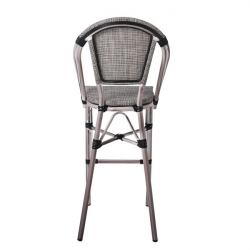 COSTA ΣΚΑΜΠΩ BAR ΑΛΟΥΜΙΝΙΟΥ ANTIQUE GREY / TEXTILENE ΜΠΕΖ 50x55x76/116cm