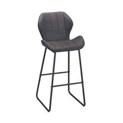 NORMA ΣΚΑΜΠΩ BAR ΜΕΤΑΛ.ΜΑΥΡΟ/ΥΦ.SUEDE ΑΝΘΡΑΚΙ 50x55x110/82cm