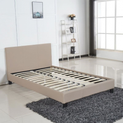 Κρεβάτι ArteLibre AZALEA Capuccino PU 213x128x88cm (Στρώμα 120x200cm)