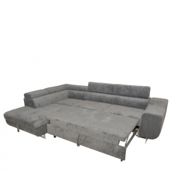 Καναπές Κρεβάτι Γωνιακός ArteLibre CASABLANCA Σκούρο Γκρι 280x203x78-93cm