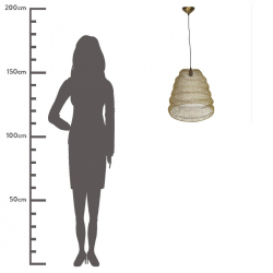 Φωτιστικό Κρεμαστό Χρυσό Μέταλλο 43x43x40cm
