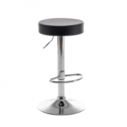 Σκαμπό Bar ArteLibre LORTHA Πτυσσόμενο Μαύρο PU/Μέταλλο Φ39x64-86cm