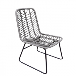 Καρέκλα Κήπου ArteLibre OSASCO Γκρι/Μαύρο Μέταλλο/Rattan 63x47x87cm