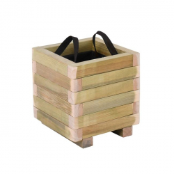 FLOWER POT WOOD Γλάστρα, Εμποτισμού Pine, Απόχρωση Φυσικό, 30x30x32cm 30x30x32cm