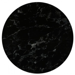 HPL (High Pressure Laminated) Επιφάνεια Τραπεζιού Απόχρωση Black Marble, Εξωτερικού χώρου Φ120cm/12mm